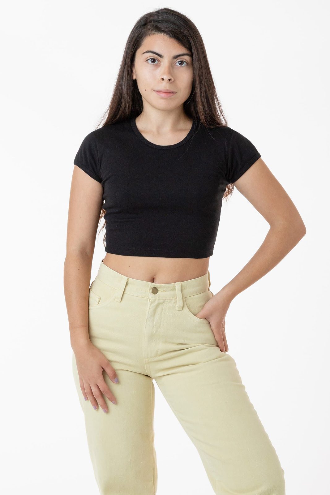 Cap Sleeve Baby Rib Crop Top