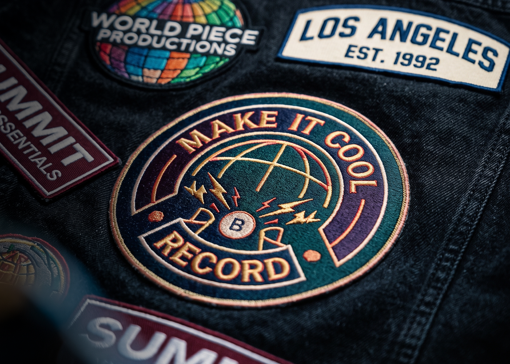 A woven threadghost patch with a fine merrowed border