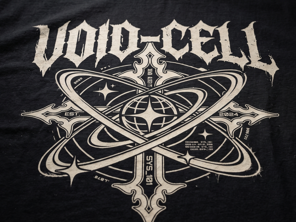 A discharge print with the shirt dye removed and re-dyed in the design