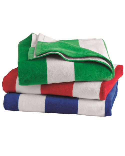 Custom Cabana Stripe Velour Beach Towel
